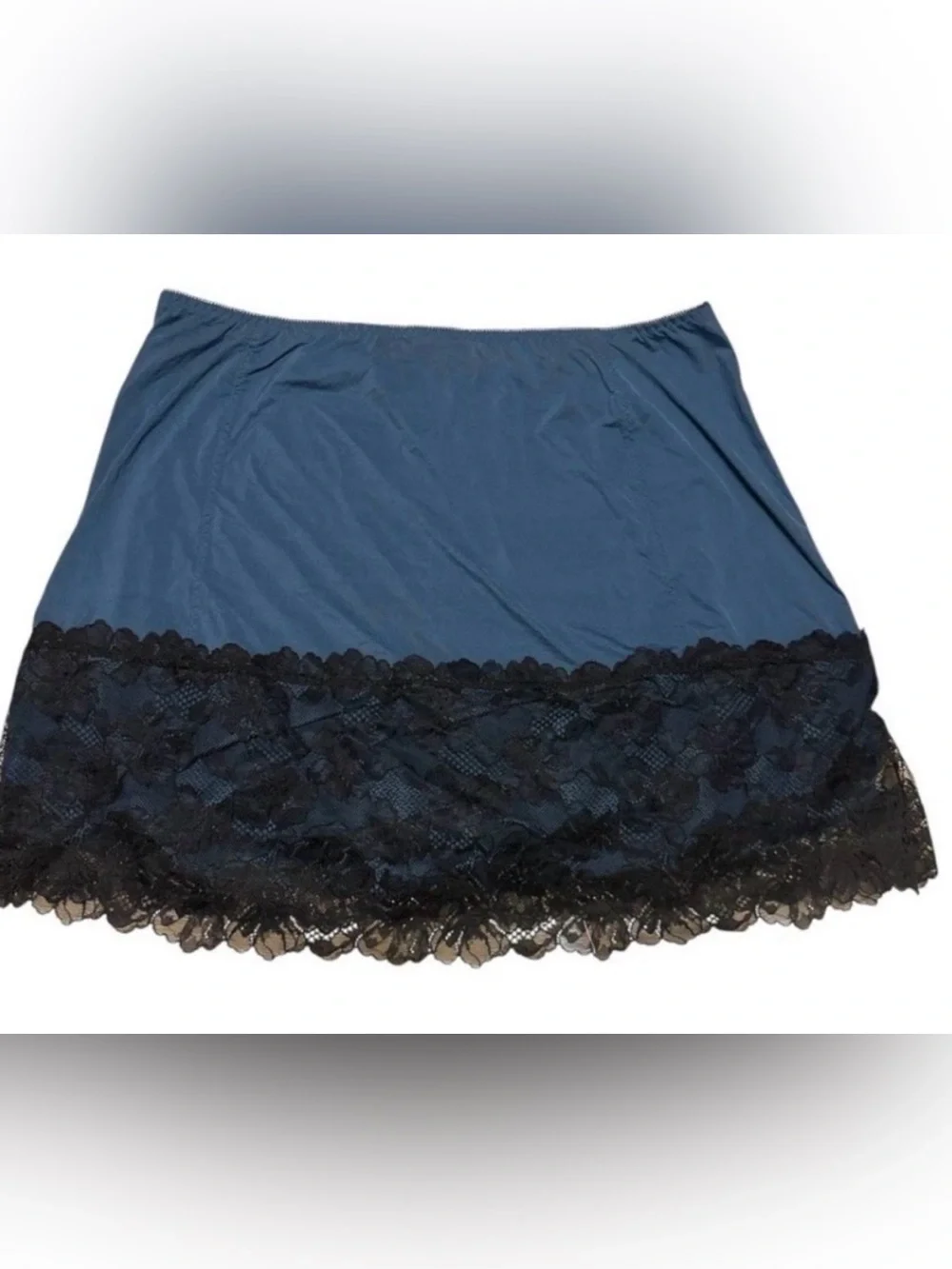 NWT Free People Intimately Party Crashers Half Slip Navy Black Lace Sz S